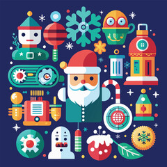 set of christmas icons