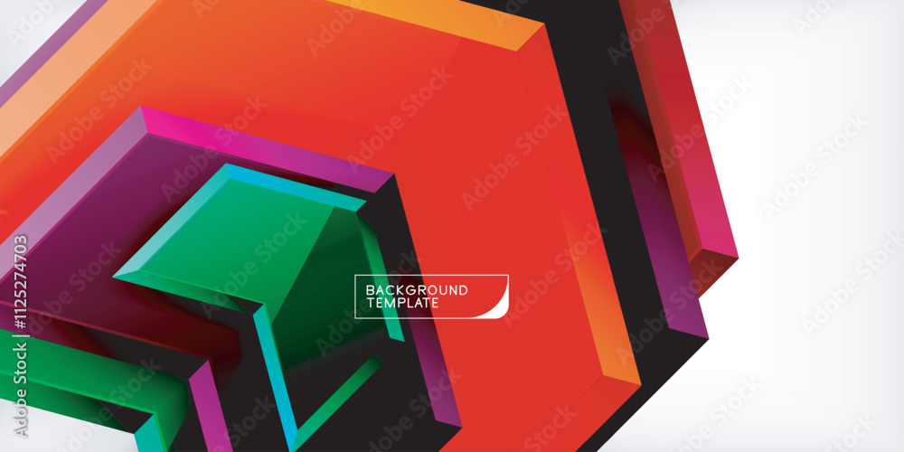 Aufkleber vector 3d arrow techno design template