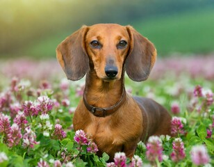 Zwischen Klee auf einer Wiese