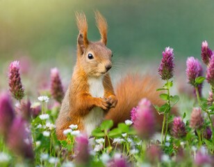 Zwischen Klee auf einer Wiese