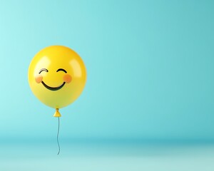 A balloon emoji floating cheerfully on a light blue background