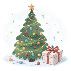 Obraz premium christmas tree with gifts