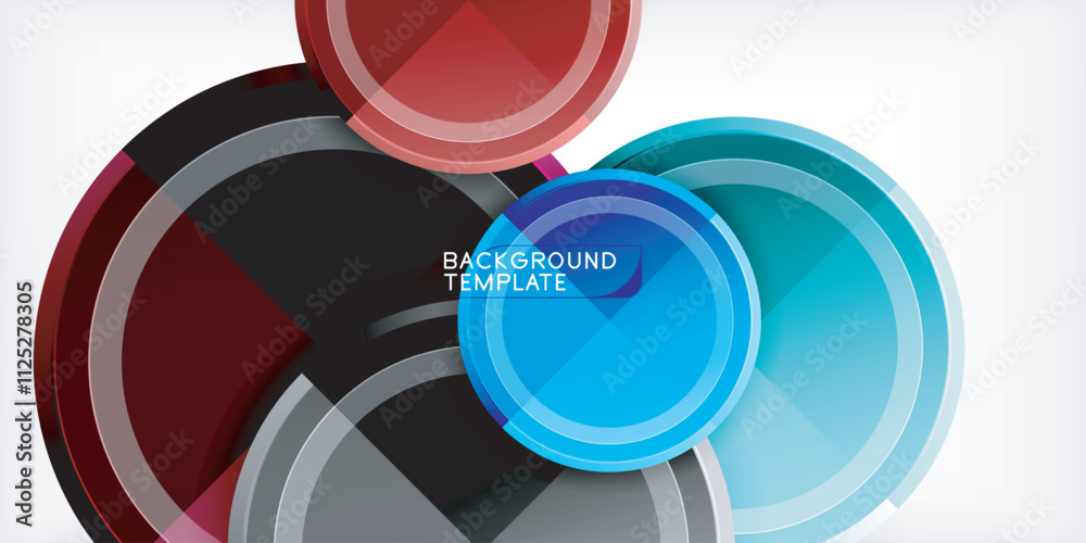 Poster minimal geometric abstract background. circle triangle design