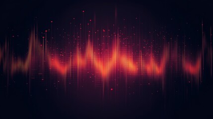 Abstract red light patterns, digital waveform, dark background.
