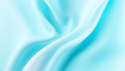 Elegant aqua fabric drapes gracefully under sunlight in serene ambiance