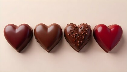 Isolated chocolate hearts perfect for festive decorations