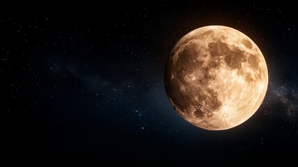 Fototapeta premium A full moon in the night sky with stars