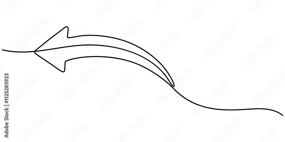 Poster continuous line drawing of horizontal double arrow symbol. abstract line art illustration, arrow pointing, Arrow Symbol Continuous Line Icon, One line drawing of arrows Left and right linear arrows. 