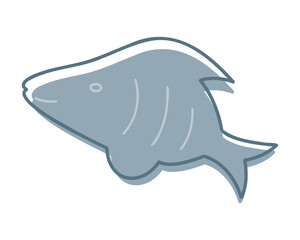 A cute fish color. Doodle clip art for your projects.