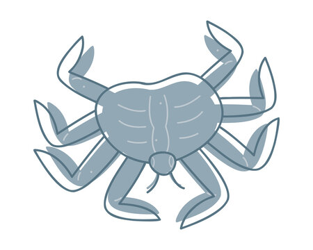 recommend clip art: A cute crab in color. Doodle clip art for your projects.