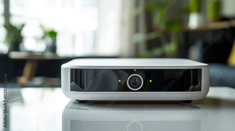 Poster network video recorder nvr showcased on clean surface in modern home office setting for tech enthusi