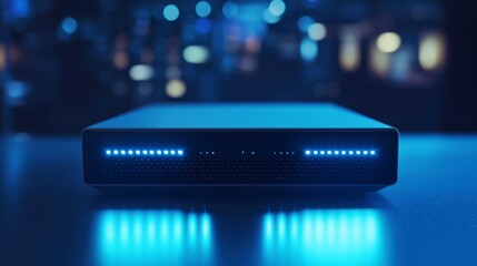 Advanced network video recorder (nvr) setup on a clean surface in a modern environment for surveillance solutions