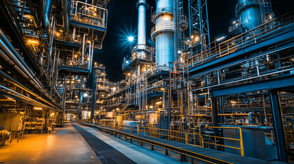 Fototapeta premium Industrial process optimization through integrated data analytics and IoT sensors.