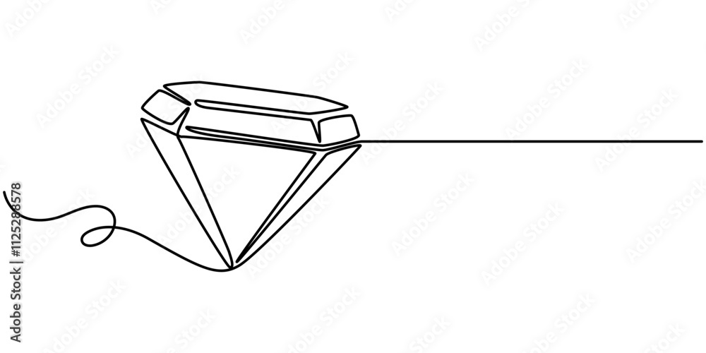 Aufkleber continuous line drawing of diamond icon. hand drawn symbol vector illustration, continuous one line 