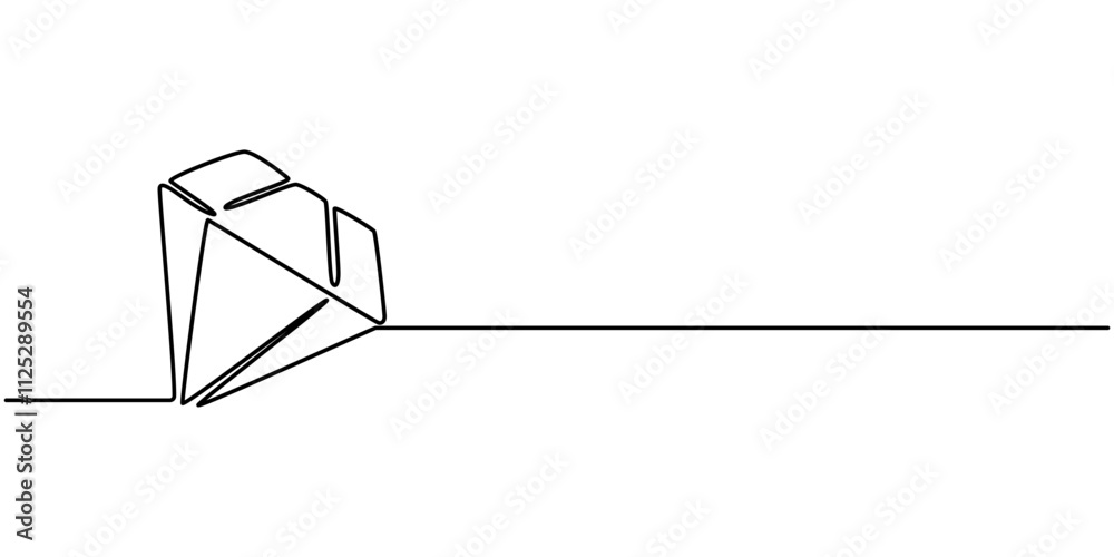 Poster continuous line drawing of diamond icon. hand drawn symbol vector illustration, continuous one line 