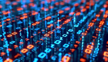 Futuristic digital technology  hologram with cloud icon and flowing data in blue and gold light