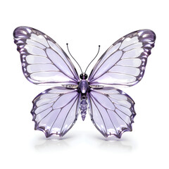 Delicate purple glass butterfly with intricate details and elegant wings, digital art of conceptual art concept.