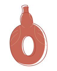 Inflatable ring color in the shape of a duck. Doodle clip art for your projects.