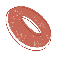 Inflatable ring color with a pattern. Doodle clip art for your projects.
