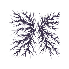 Cracked Ground Silhouette Isolated Vector Illustration