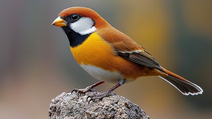Fototapeta premium A small bird sitting on top of a rock