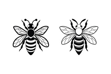 Detailed Bee Silhouette Vector Ideal for Branding and Decoration