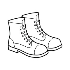 Minimal Lineart Vector Illustration of Trendy Winter Snow Boots for Cold Weather and Outdoor Fashion