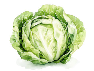 Fototapeta premium Fresh Green Cabbage on transparent background