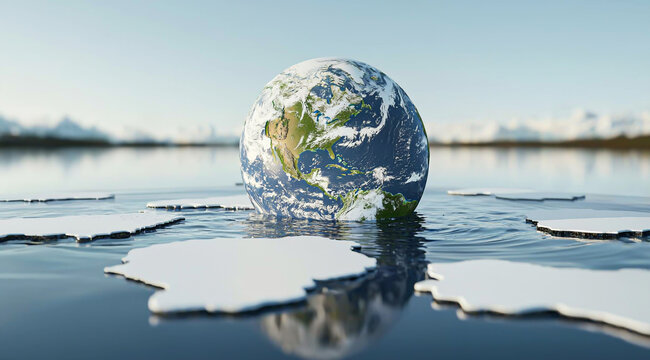 Earth Globe Melting Ice Caps Climate Change world planet flow water global warming