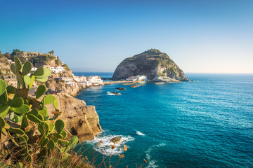 Ischia Island, Sant Angelo beach and islet. Campania, Italy.