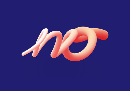 No, Letter Line Blend Color & Vibrant Gradient Vector Illustrations! 
