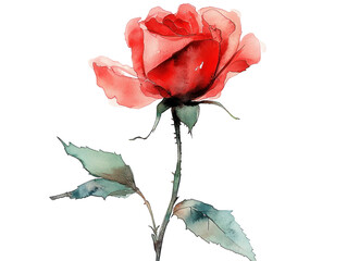 Elegant Red Rose Illustration for Decor and Design