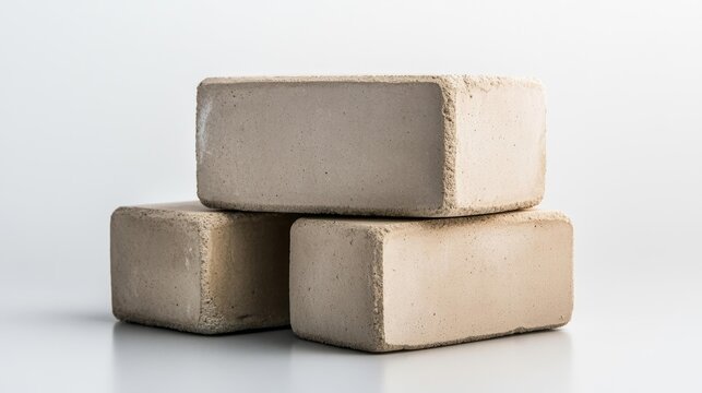 Cement Block Isolated on White Background. Generative AI