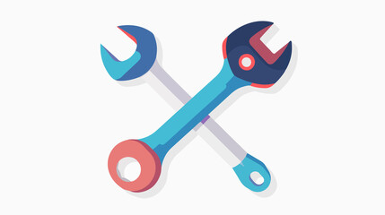 Flat Vector Wrench Icon: Isolated Illustration for Technical Tools