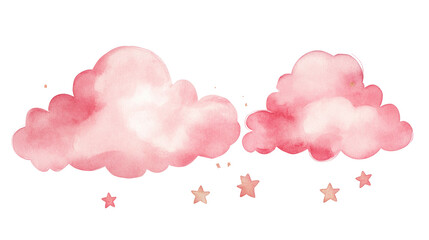 Soft Pink Clouds with Stars for Whimsical Designs