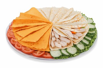 Delicious Assorted Deli Platter with Cheese, Chicken, Vegetables