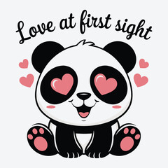 Love at first sight Animal Valentines Day Typographic t shirt Design