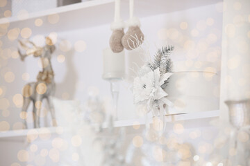 Winter decor featuring a festive Christmas setup with cheerful elements