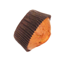 One delicious sweet muffin isolated on white