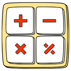 calculator icon illustration hand drawn isolated vector