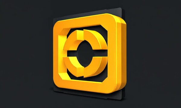 Sleek square logo animation on black canvas