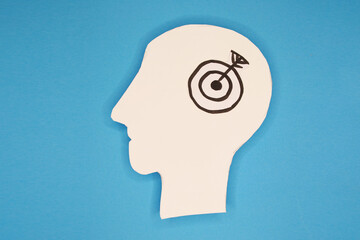 Goal user icon. Head with target