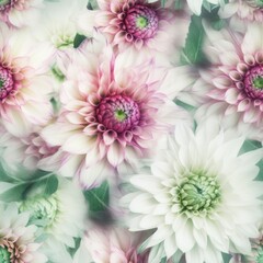 eamless pattern flower pink, white, green, colors, gift wrapping paper