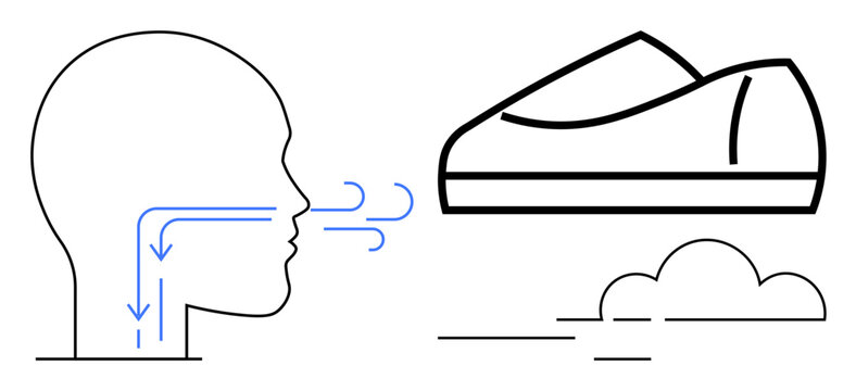 smelly shoe and person smelling odor clip art preview
