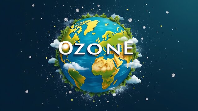 world international ozone day creative concept banner design template