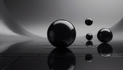 Abstrakcyjne, nowoczesne tło lub tapeta, czarny wz&oacute;r w kule, projekt www