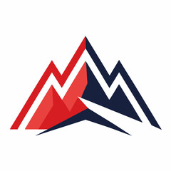 Geometric Mountain Logo: Modern Abstract Design with Bold Typeface