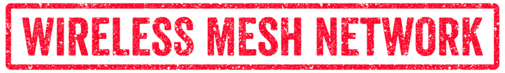 Wireless Mesh Network Stamp Transparent Seal, Red Grunge Wireless Mesh Network Word Rubber Stamp Seal © BORN