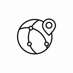 globe location icon sign vector
