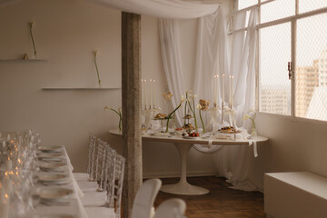 Decoração de casamento pequeno.